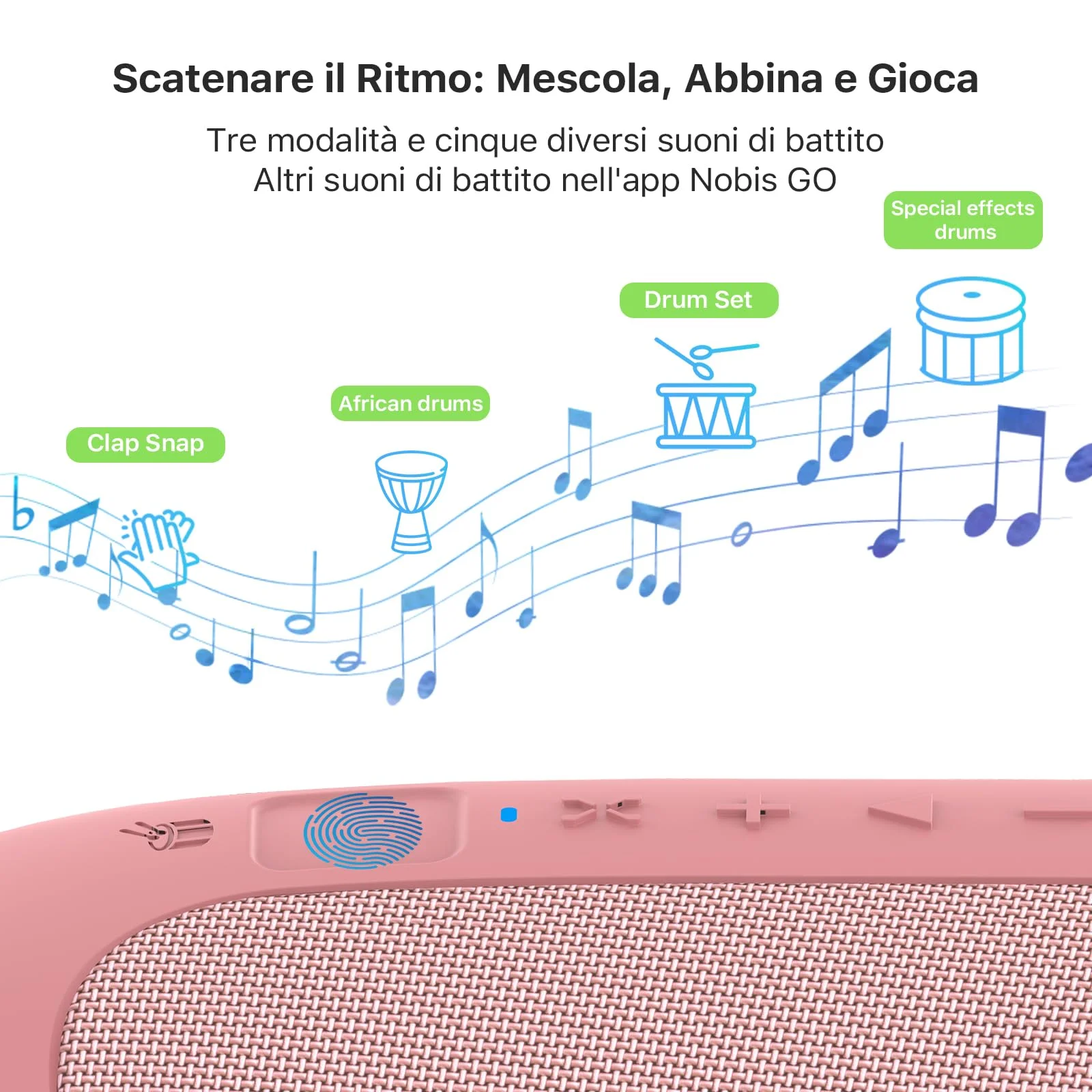 NOBIS Cassa Bluetooth Portatile Clip N1,Cassa Bluetooth Doccia IP68, Fino a 24h di Riproduzione, BT 5.3, Suono HD, Accoppiamento Stereo, EQ Mode e Modalità Beat