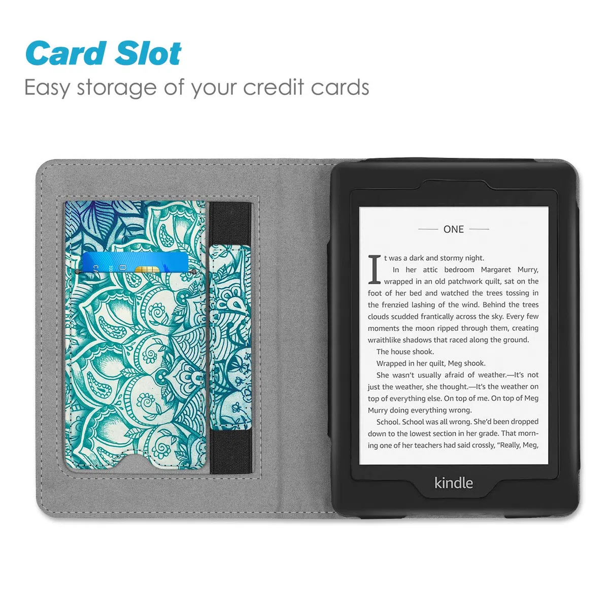 FINTIE Custodia per 6" Kindle Paperwhite (10ª generazione 2018 & All Generazione 2012-2017) - Premium PU Stand Cover Protettiva Card Slot e Hand Strap con Funzione Auto Sveglia/Sonno, Emerald