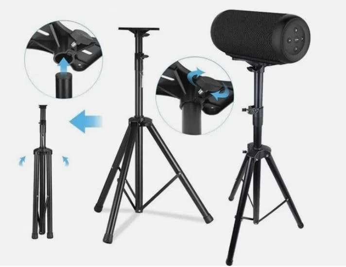 Supporto Stativo per Casse Acustiche Stativi per Altoparlanti Cavalletto Treppiede Diffusore Professionale ad Altezza regolabile Allungabile 120cm Pieghevole Universale