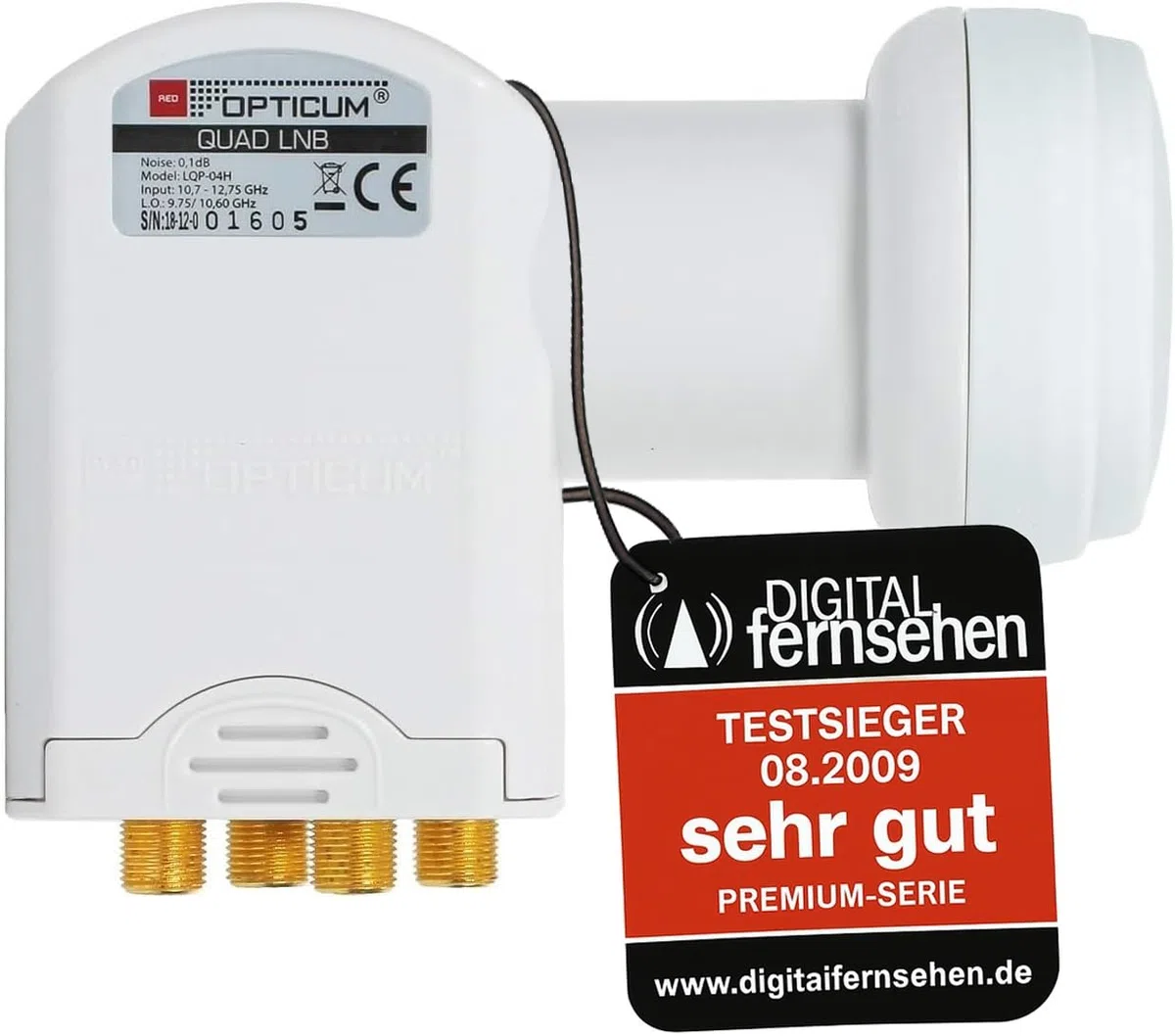 Opticum Quad LNB - LQP-04H - Contatti dorati (Full HD, 3D)