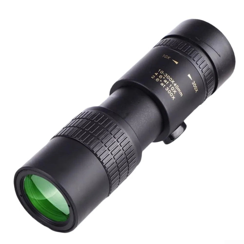 Telescopio monoculare, zoom 10-300x, potente, portatile, ad alta definizione, per esterni, retrattile, monocolo per escursionismo e campeggio (solo monocolo)