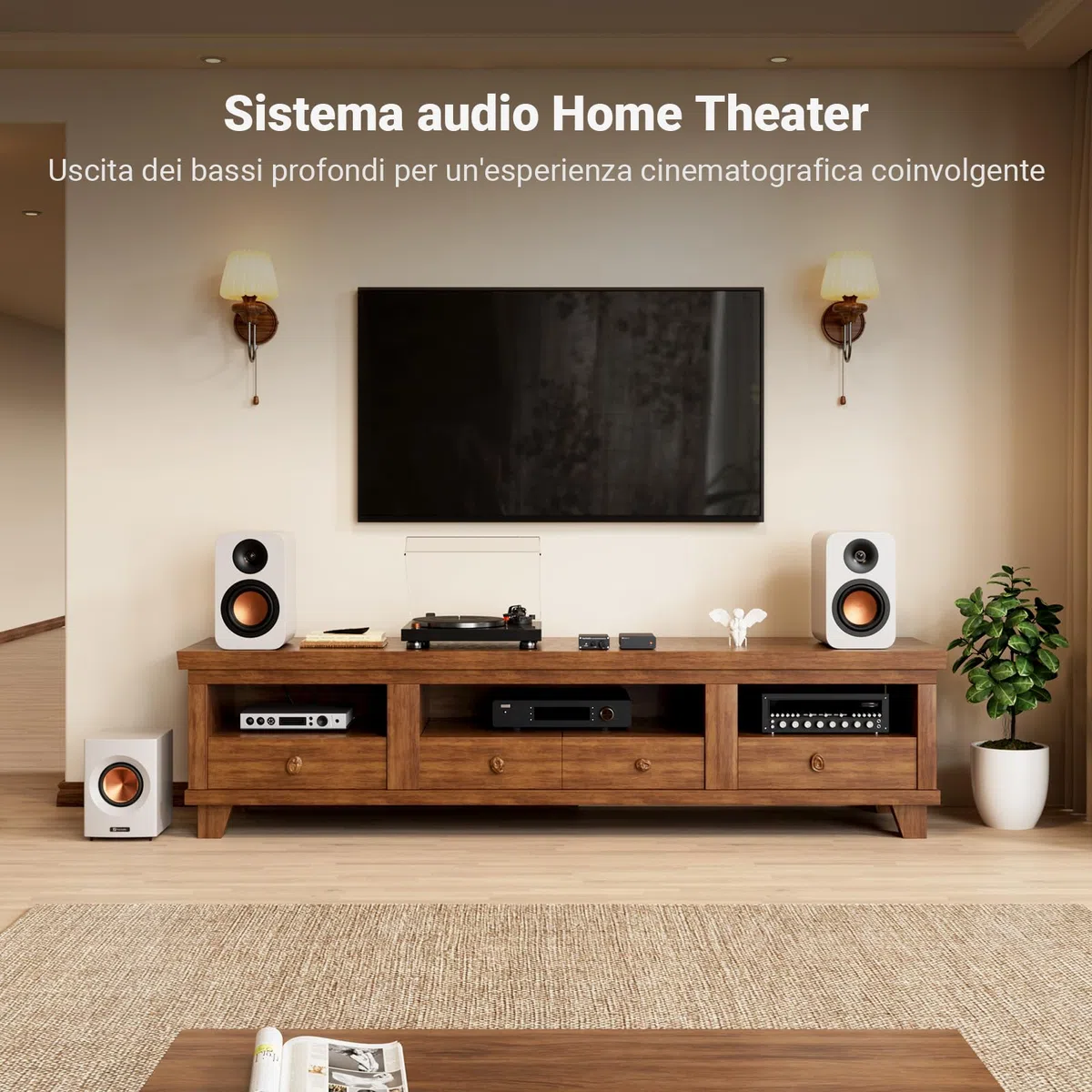 Fosi Audio TP-02 220Watt Amplificatore Subwoofer Mini Sub Bass Amp Digitale classe D Integrato per Subwoofer TDA7498E