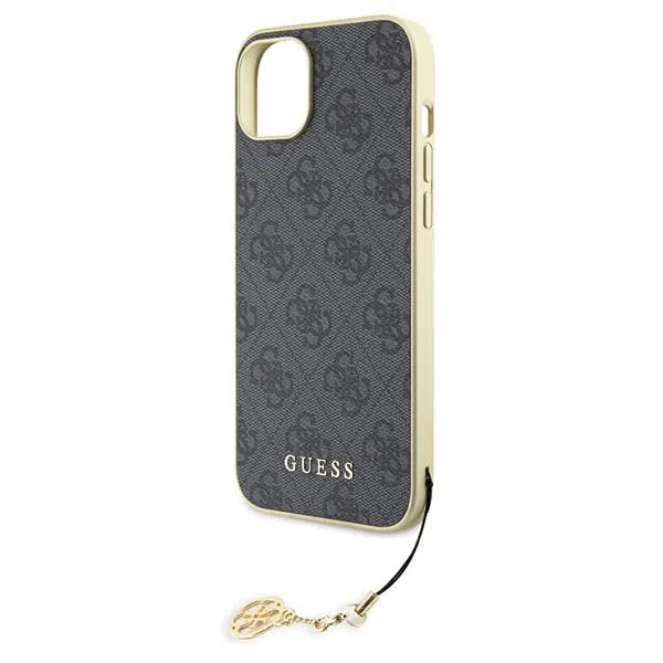 GUESS Custodia Guess GUHCP15MGF4GGR per iPhone 15 Plus 6.7" rigida grigia 4G Collezione Charms