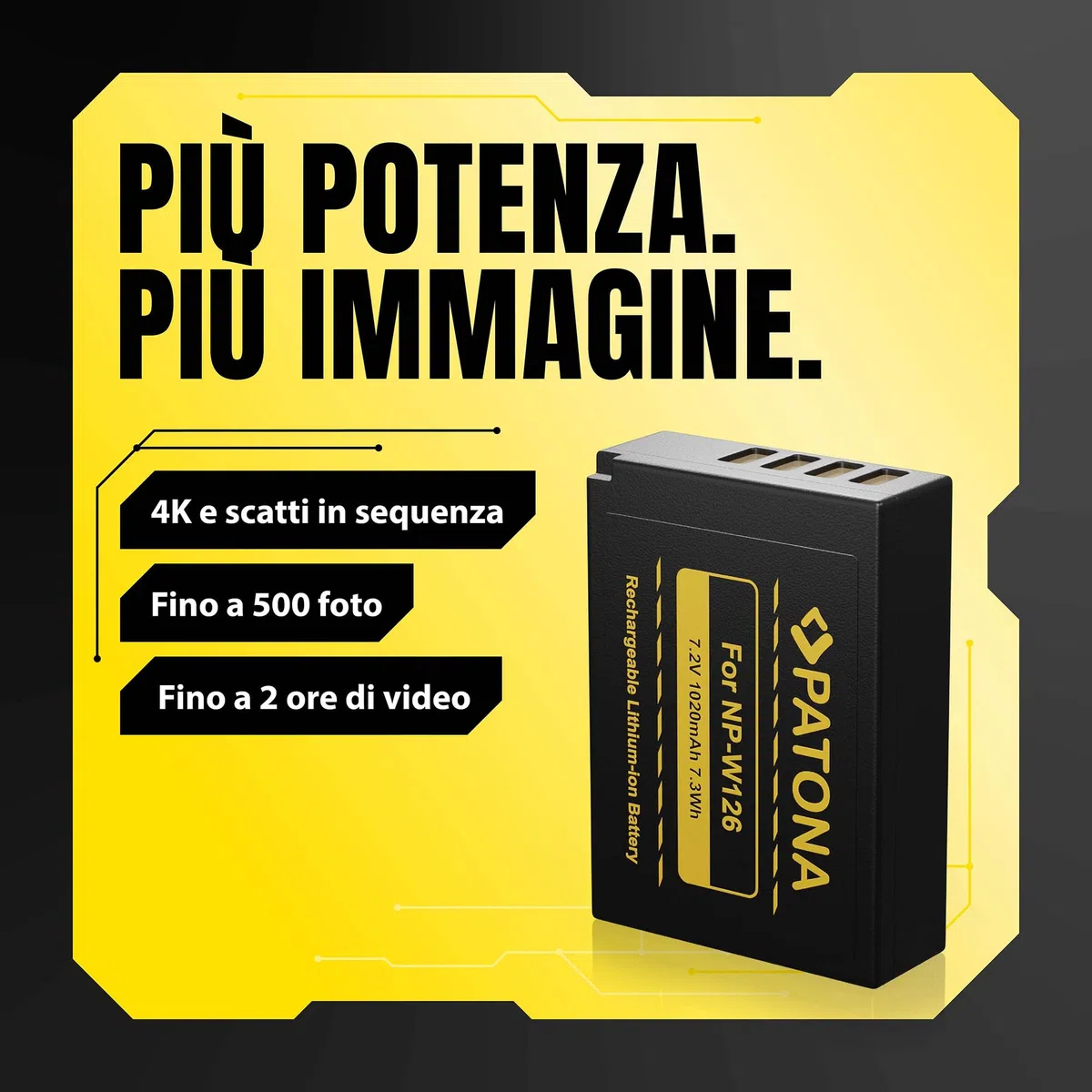 PATONA 2x NP-W126 Batteria 1020mAh – ricambio per Fujifilm NP-W126/NP-W126S – per X100V X100VI X100F, X-T3 X-T5, X-T20–X-T50, X-M5, X-S10, X-Pro, X-E, X-A – doppia scorta per la serie X