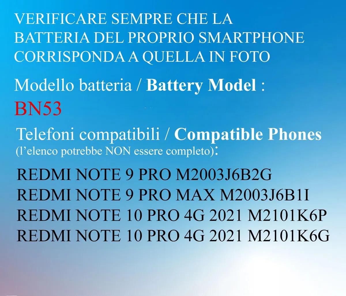 ELLENNE BATTERIA PER XIAOMI BN53 REDMI NOTE 10 PRO/9 PRO MAX/9 PRO+ATTREZZI | Batteria per XIAOMI BN53 PER REDMI NOTE 10 PRO 4G/NOTE 9 PRO MAX/NOTE 9 PRO 5020MAH - Nuova con Kit attrezzi