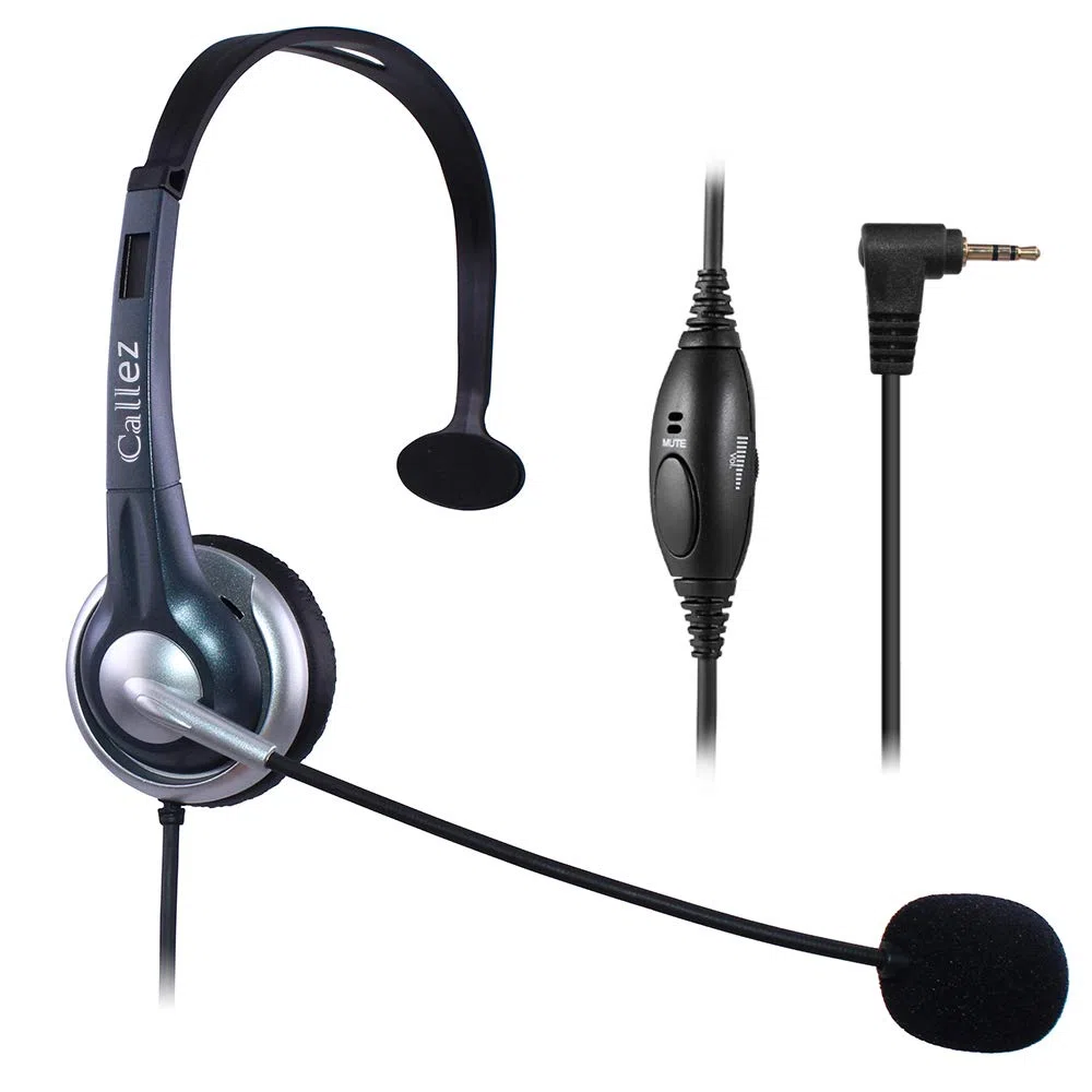 Callez Cuffie 2,5 mm Mono con Microfono a Cancellazione del Rumore, Controllo del Volume, Auricolare Call Center per Panasonic Siemens Gigaset C430 C530 Cisco Telefono Fisso Cordless DECT
