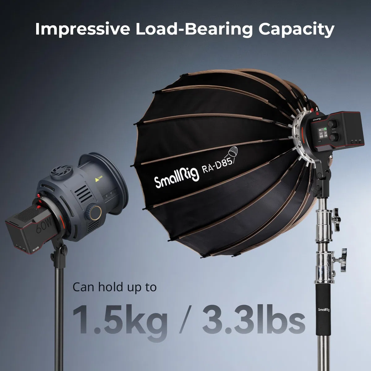 SMALLRIG Adattatore per Anello di Velocità Softbox con Montaggio per Bowens per Luce Video COB SMALLRIG RC 60B, Compatibile con Montaggio per Bowens Standard, Capacità di carico di 1,5 kg - 4476