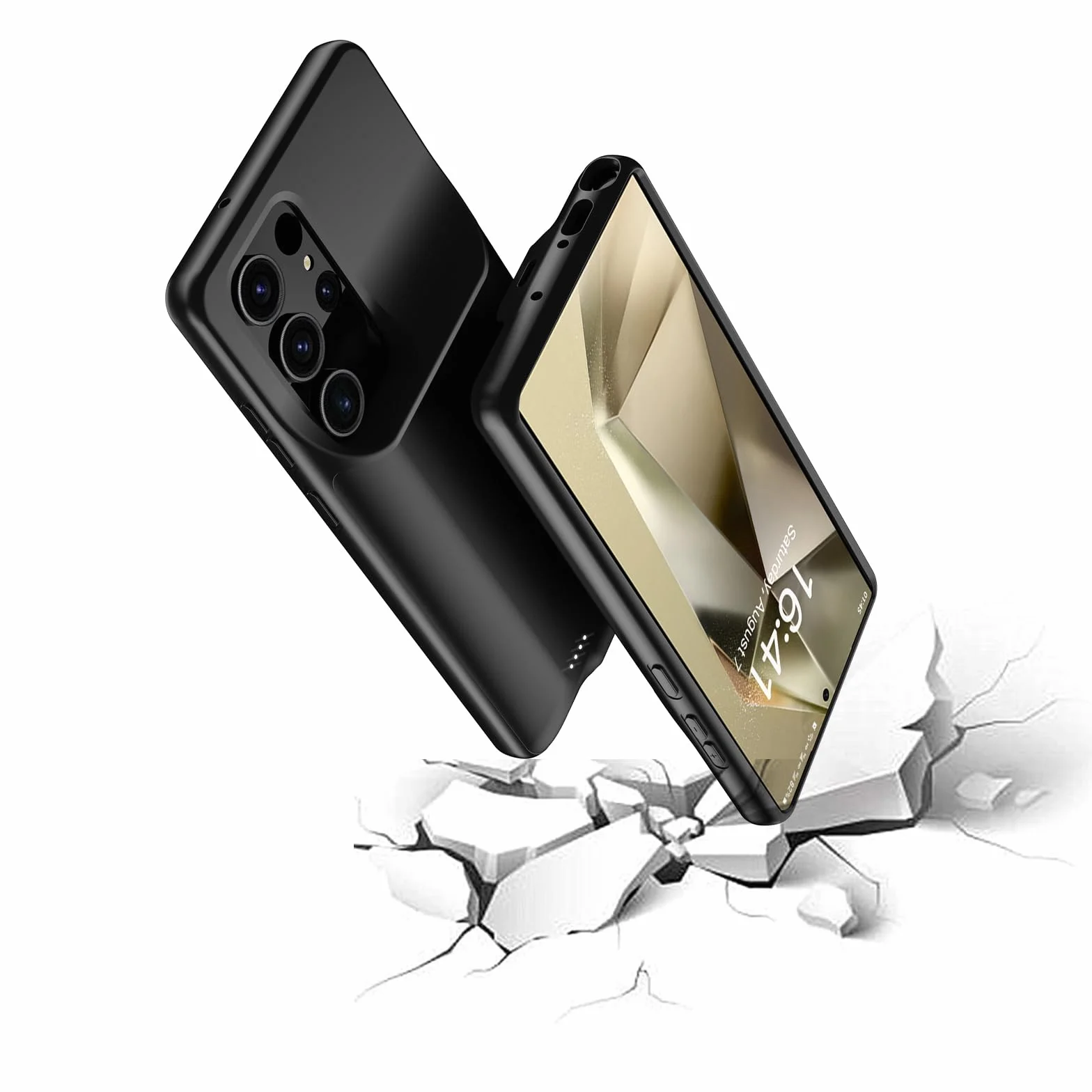 10000 mAh Cover Batteria per Samsung Galaxy S24 Ultra Custodia di Ricarica Ricaricabile, Custodia di Batteria Portatile per Samsung Galaxy S24 Ultra 5G Nero Cover di Alimentazione