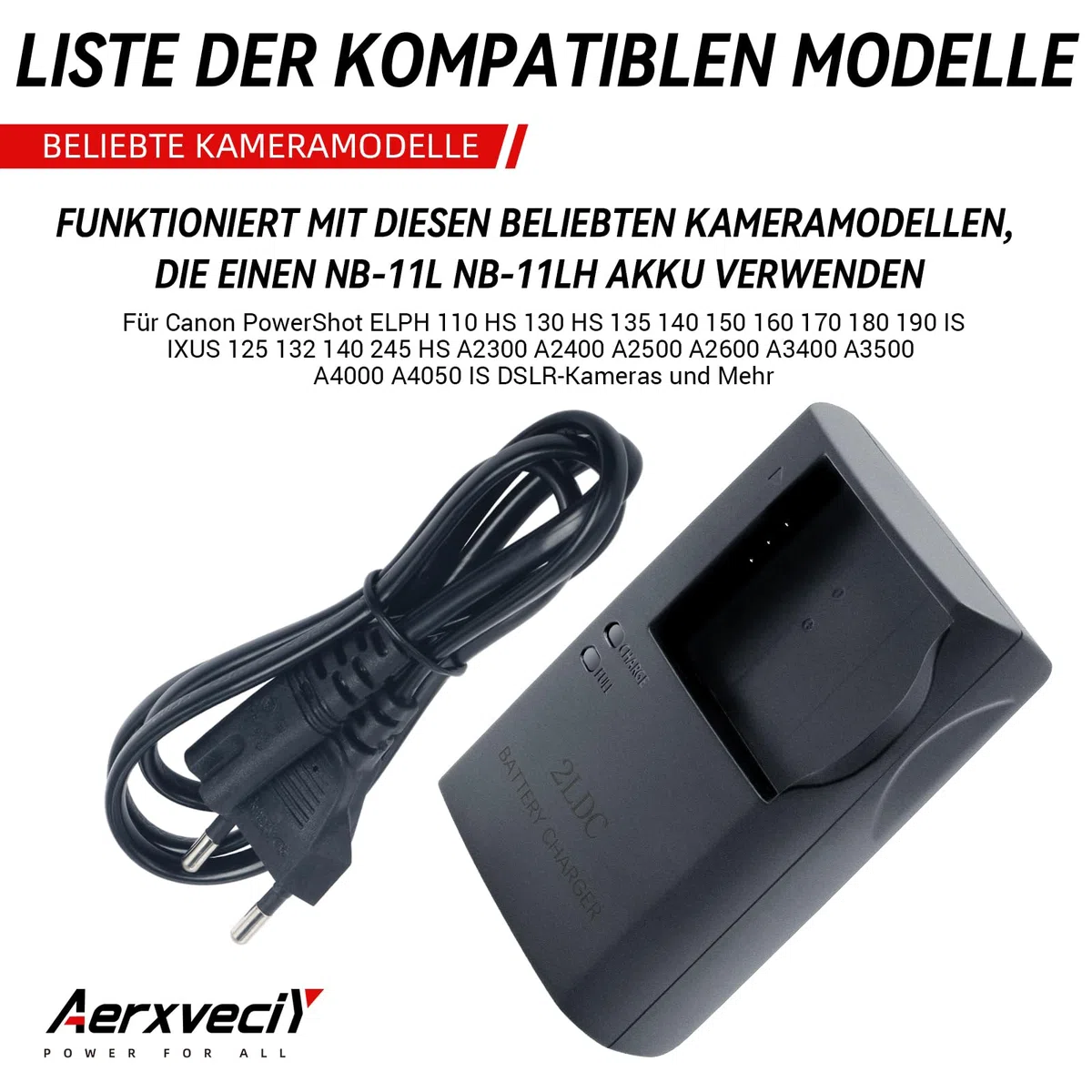 CB-2LD CB-2LF - Caricabatterie per Canon PowerShot ELPH 110 HS 130 HS 135 140 150 160 170 180 190 is 320 340 350 360 HS A2300 A24 00 A2. 300 A2400 Camera Power