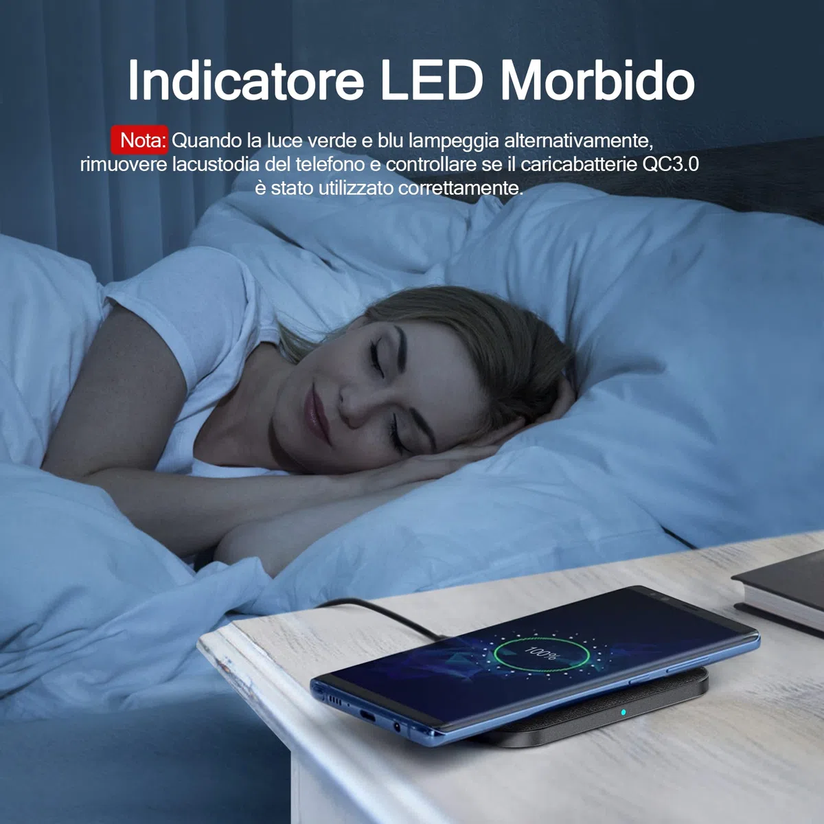 AGPTEK 15W Caricatore Wireless Veloce Qi Rapida, Caricabatterie Wireless per iPhone 15/14/13/12/11/X/XS/8P, AirPods, Galaxy S24/23/S22, Pixel, Huawei, Xiaomi (Pelle Nera)