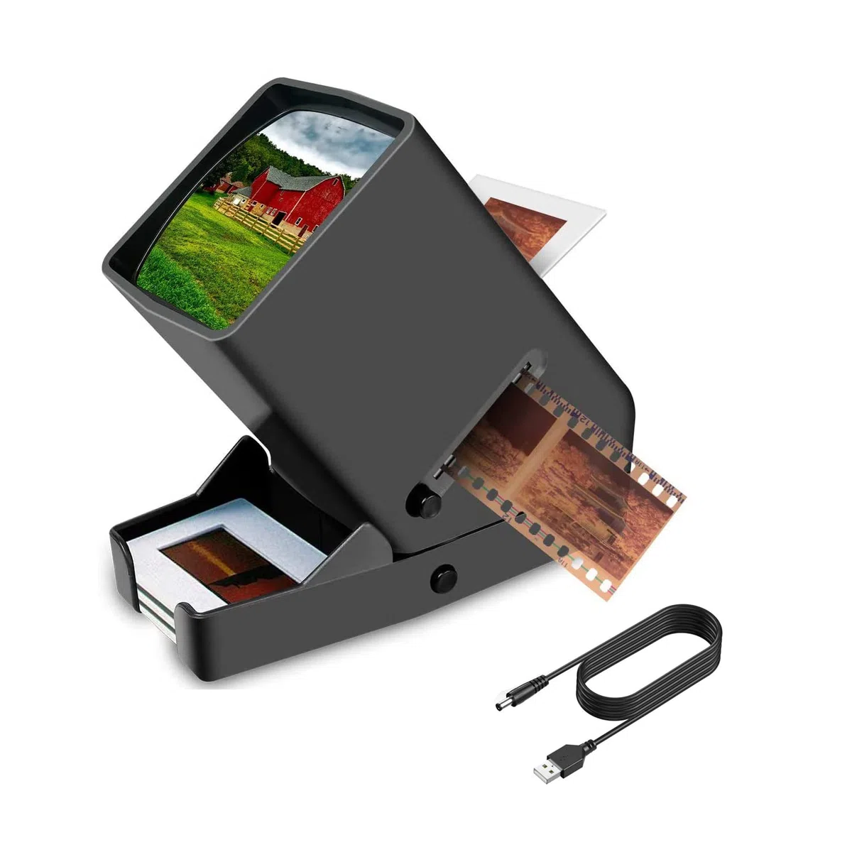 Visore per diapositive e negativi a LED portatili da 35 mm Proiettore di diapositive Visualizzatore di diapositive da tavolo a LED Daylight Ingrandimento 3x per diapositive da Lettore diapositive