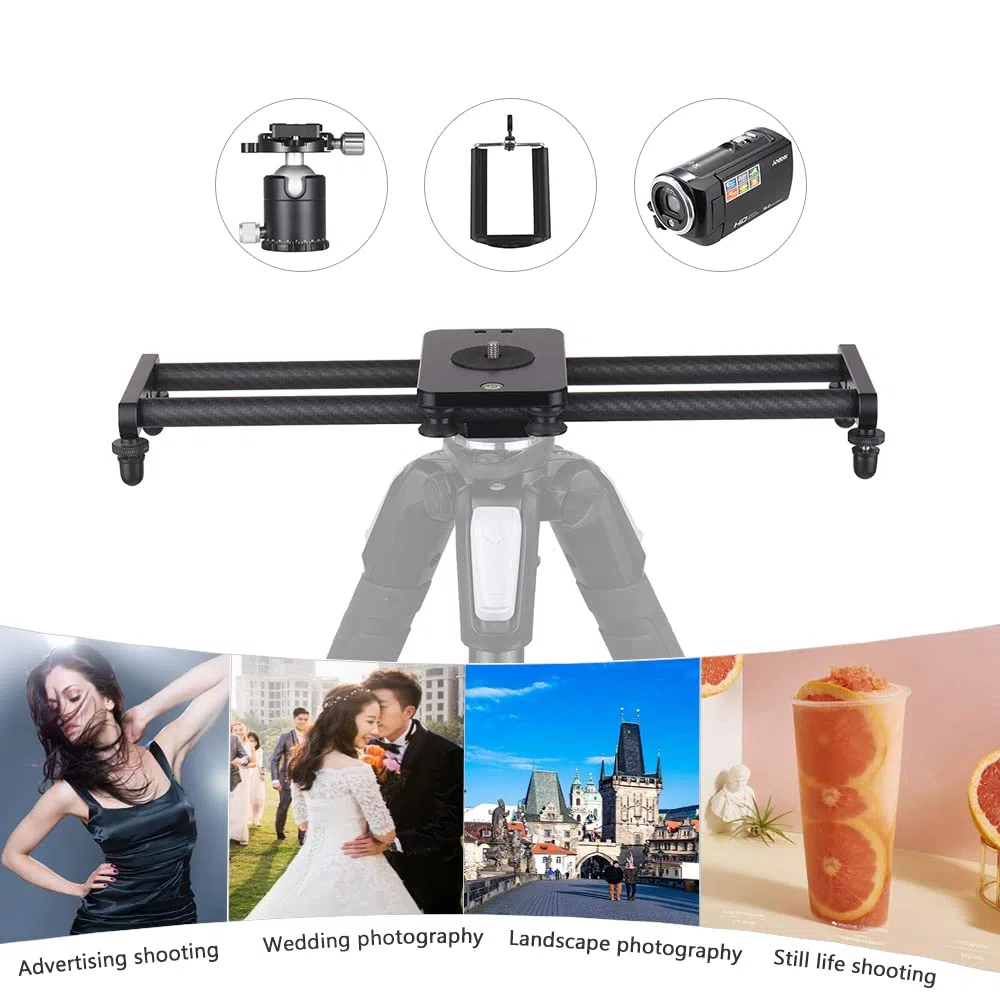 Andoer Telecamera In Fibra Di Carbonio Track Slider Video Stabilizzatore Binario Con Mini Morsetto Per Telefono A Testa Sferica Per Fotocamera Dslr Videocamera Videocamera Dv Accessori Fotografici