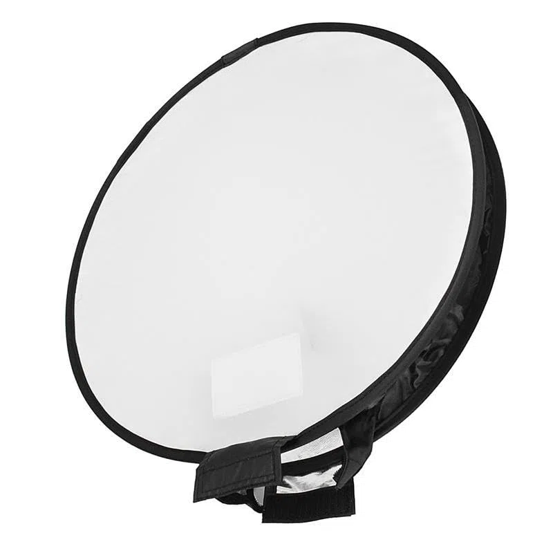 REFLEX CAMERA Diffusore Softbox rotondo, 30 cm, per illuminazione flash, panno nero e bianco, pieghevole, leggero, portatile, con custodia, elimina luci e ombre dure (30 cm)