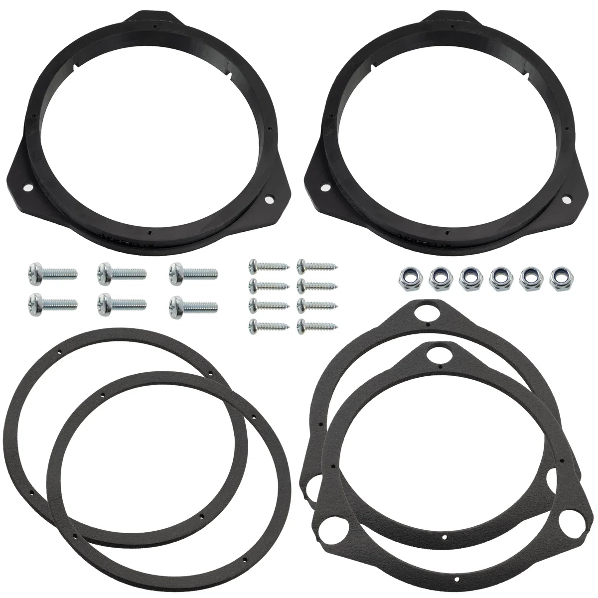 Aerzetix - Kit di 2 adattatori per altoparlanti Ø165mm in plastica ABS | compatibile con Fiat 500 (312) Panda III, Ducato/Iveco Daily, Opel Corsa C/D/E, Astra F/G/H, Zafira A, Citroën Jumper/Relay