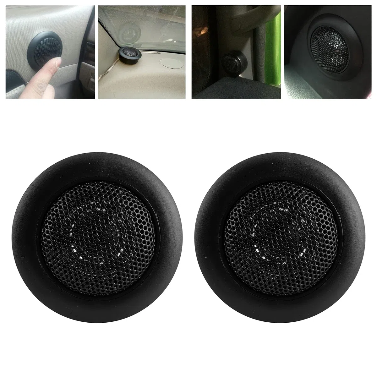 Yctze 2Pcs Altoparlanti per auto Tweeter 200W Lettore musicale piccolo audio universale ad alta potenza
