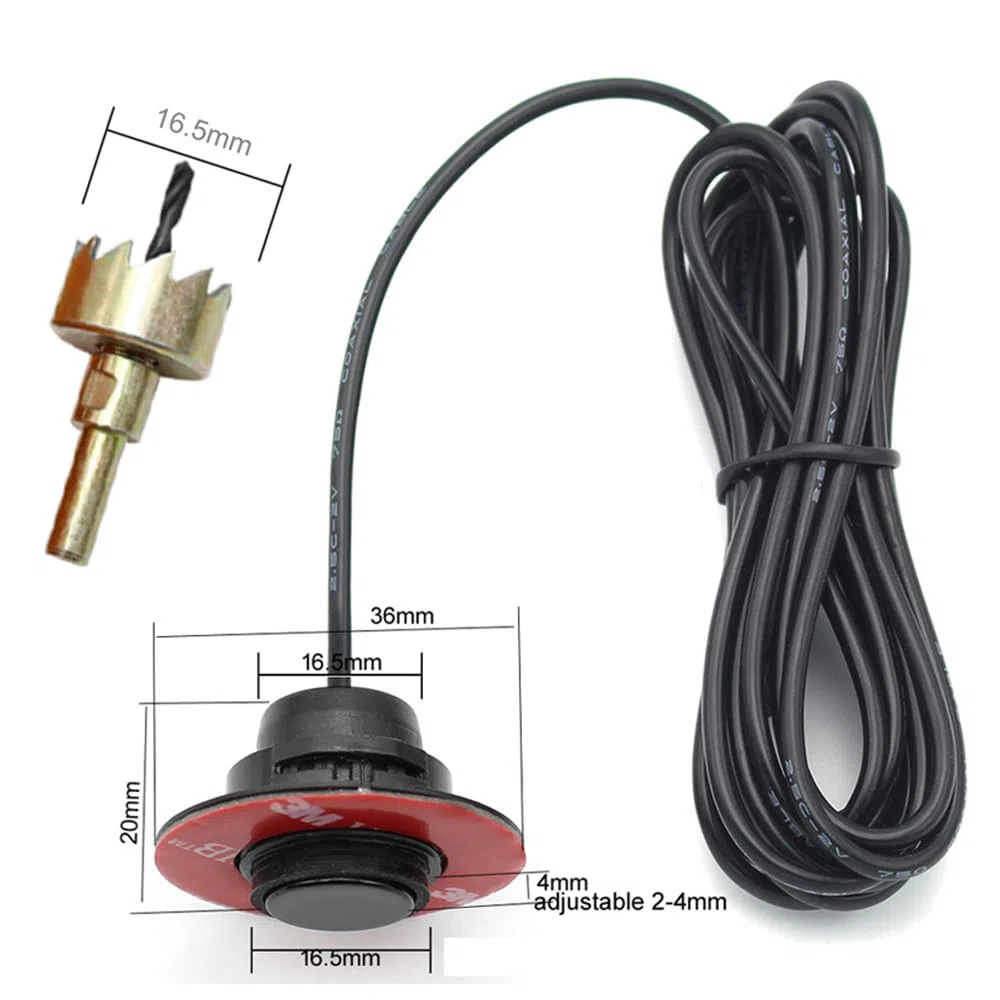 KAOLALI Sensori Parcheggio Auto 4 Sensori di Parcheggio Posteriori, Kit Sensori di Parcheggio Posteriori, Acustico Auto Reverse Backup di Sistema (Nero)