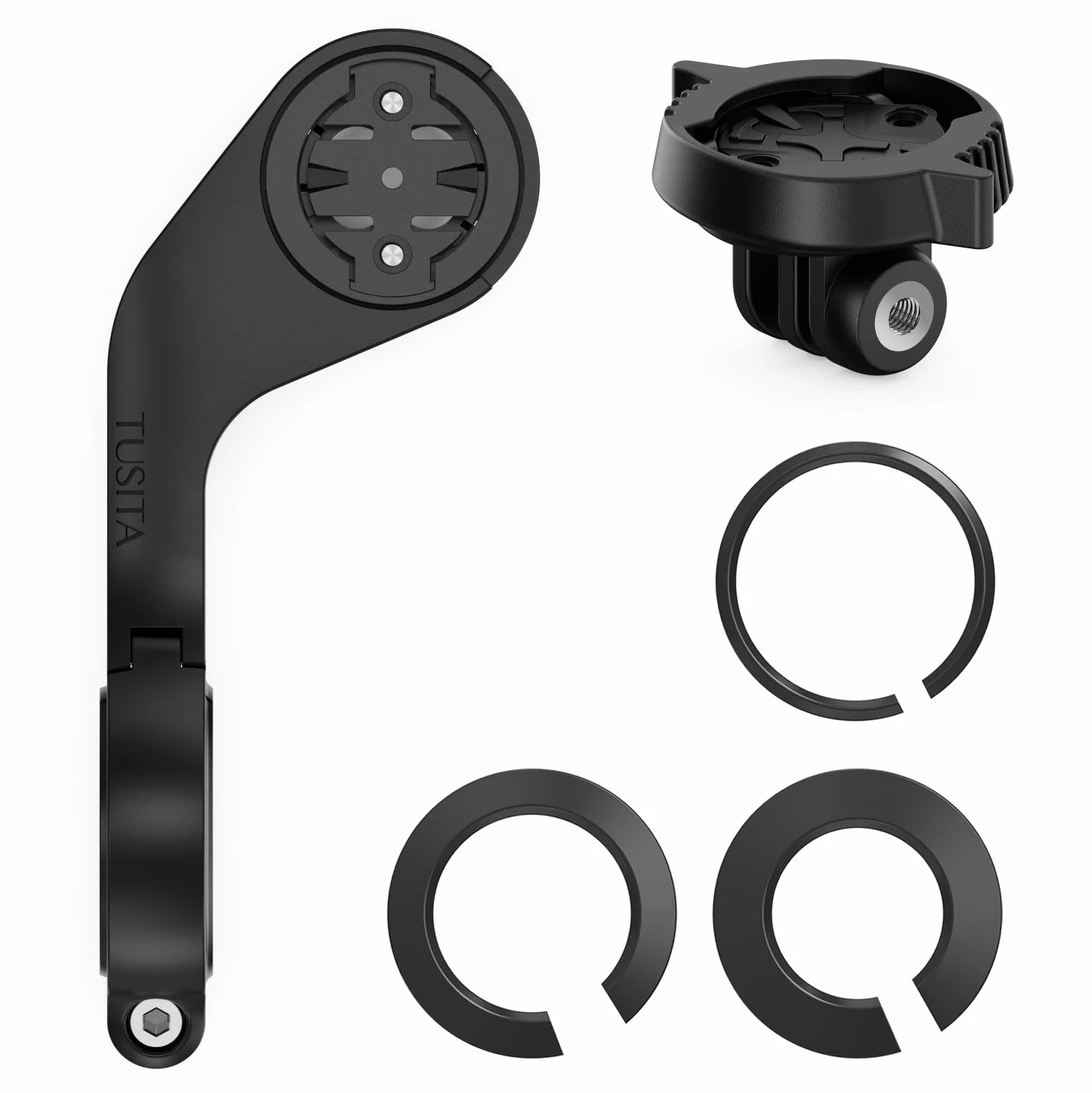 TUSITA Supporto Anteriore a Filo Compatibile con Garmin Edge GPS Computer da Bici, Adattatore per Montaggio su Flangia