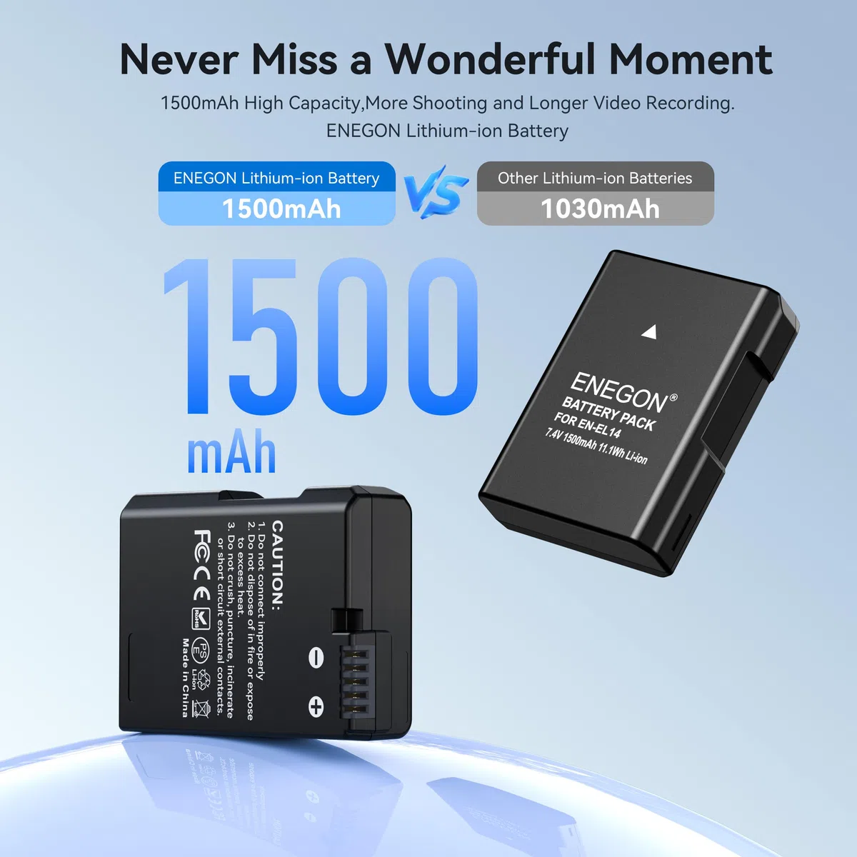 ENEGON 2X EN-EL14 Rechargeable Li-Ion Batteria per Nikon en-el14/el14a D5600 D5100 D5200 D5300 D5500 D3100 D3200 D3300 D3400 D3500 Coolpix P7000 P7100 P7800 Digital Camera