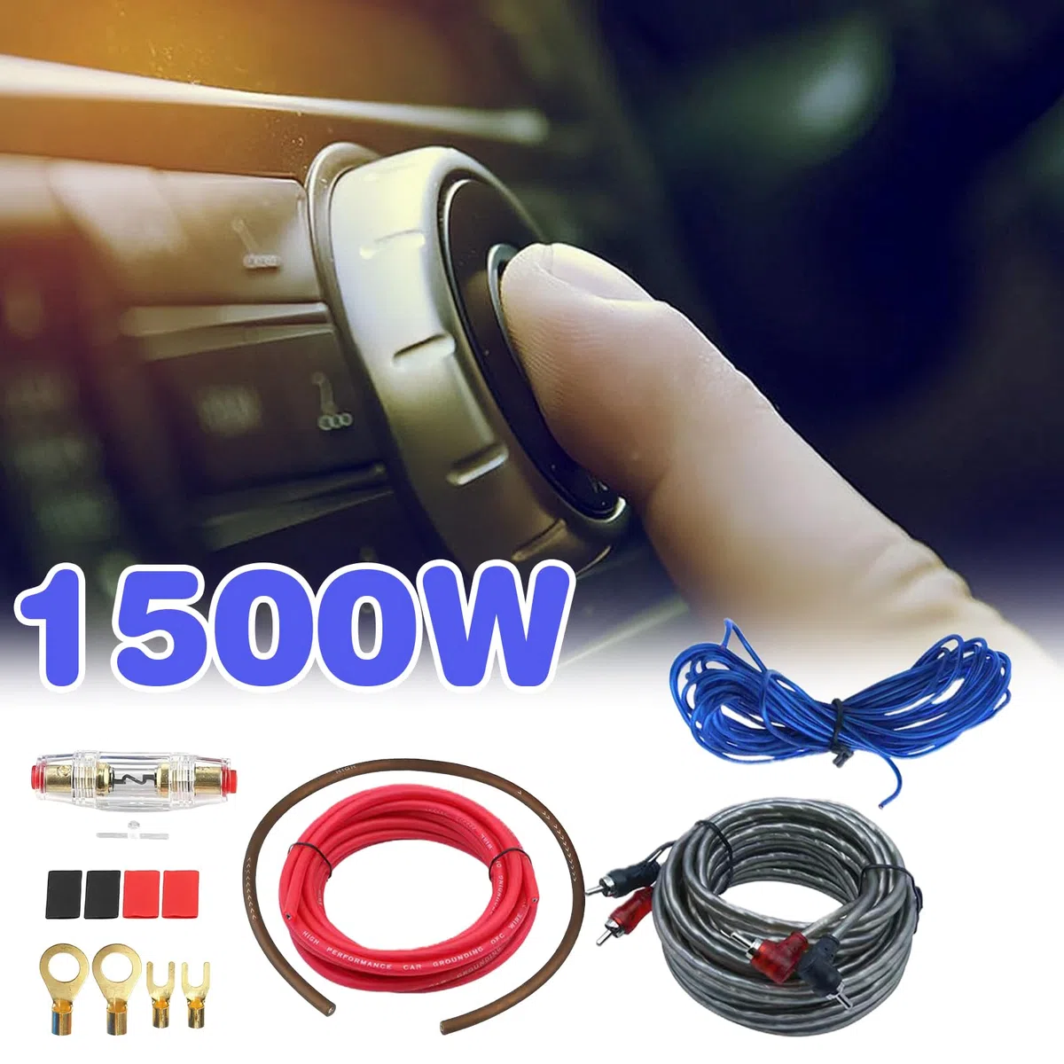 GBKDQQ Set di 7 cavi subwoofer, 4GA, amplificatore per auto, set di cavi per subwoofer, 5 m, set di cavi per amplificatori auto, cavo audio per subwoofer, sistema HiFi