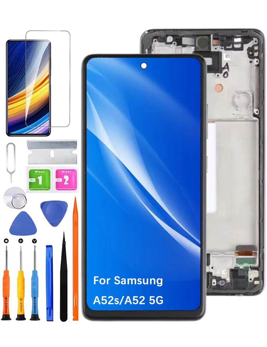 Schermo di ricambio per Samsung Galaxy A52s / A52 5G LCD Schermo TFT, Kit di parti di riparazione per display LCD touch digitalizzatore A526B A526W A526U A528B A528N (Senza lettore di impronte