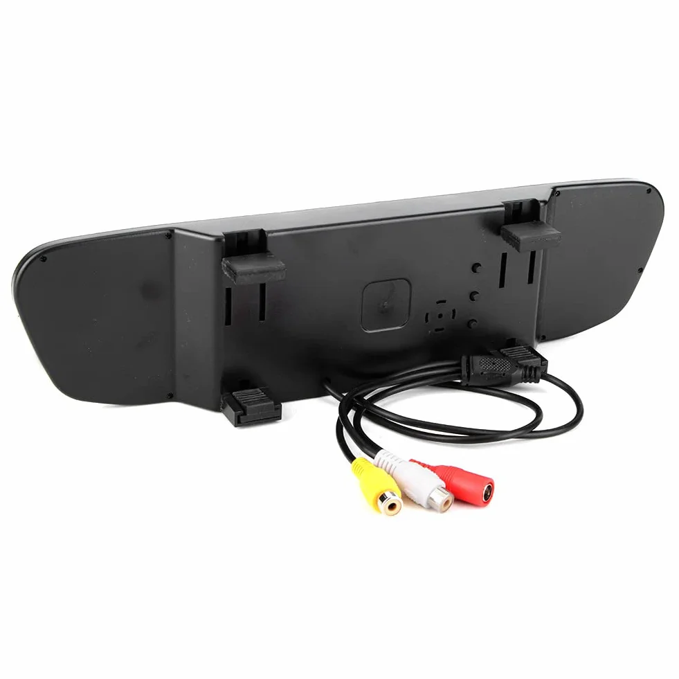 Monitor per Specchietto Retrovisore HD TFT-LCD 4,3 Pollici, Schermo per Monitor per Auto 480 H X 272 V, Telecamera di Retromarcia per Specchietto Retrovisore per Auto, 12 V,