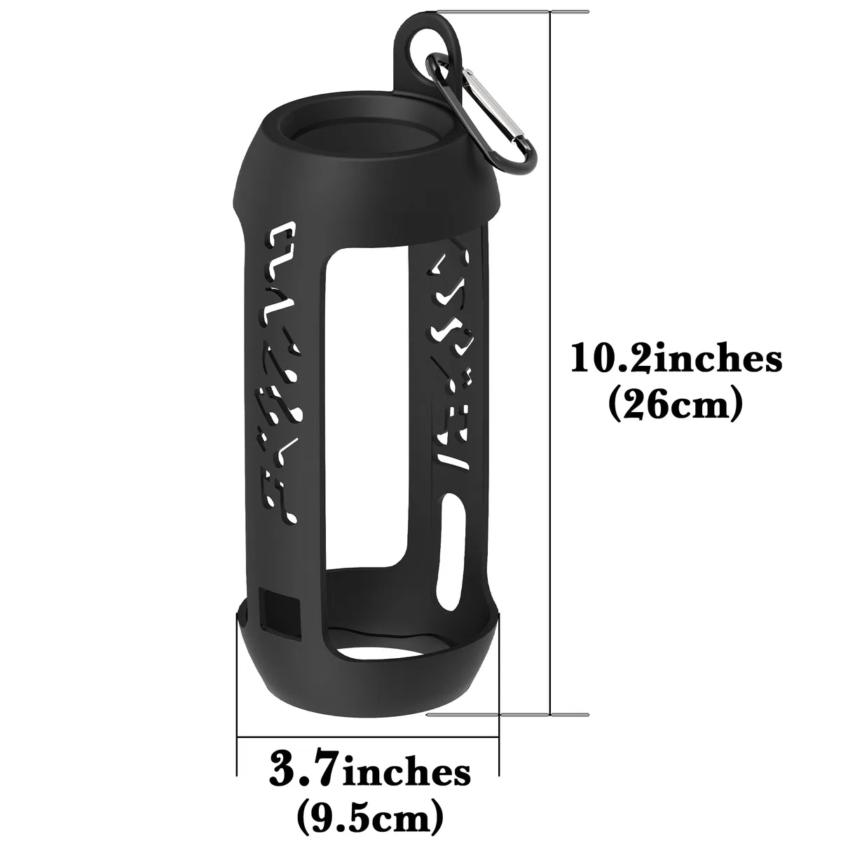 Linkidea Custodia per altoparlante in silicone compatibile con altoparlante JBL Pulse 3 Wireless IPX7 impermeabile, custodia protettiva morbida in pelle da viaggio con gancio portachiavi (nero)