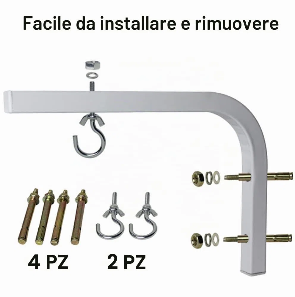 BUZIFU 2 Staffe a L per Schermo di Proiezione, Gancio di Montaggio Regolabile Universale, Supporto per Proiettore Appeso a Parete