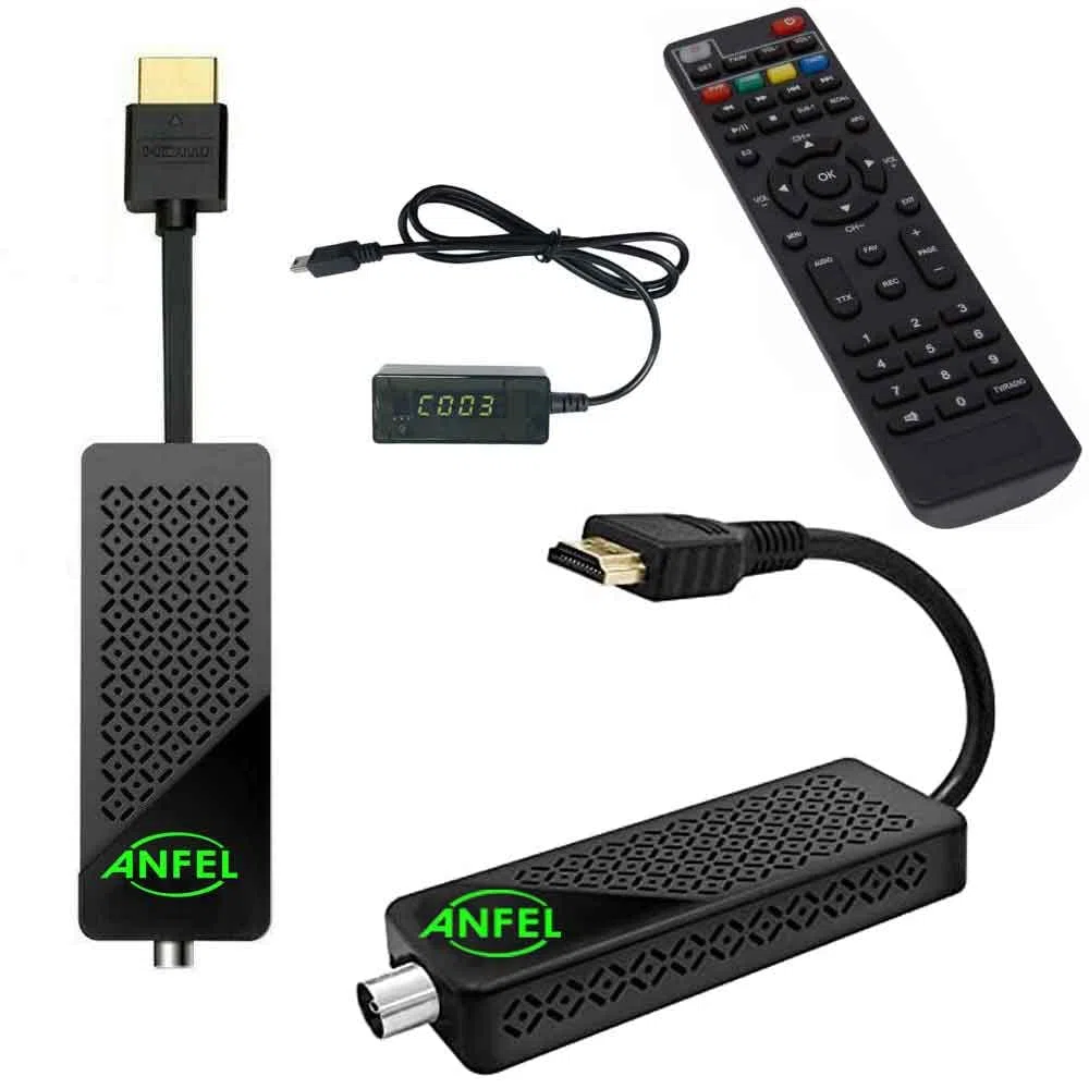 Decoder Digitale Terrestre HDMI STICK TV DVB-T2 H.265 HEVC 265 10 bit DVB-T2 HD Mini Stick USB Ricevitore Formato Pocket Piccolo PER RETRO TV CON CAVO HDMI INTEGRATO