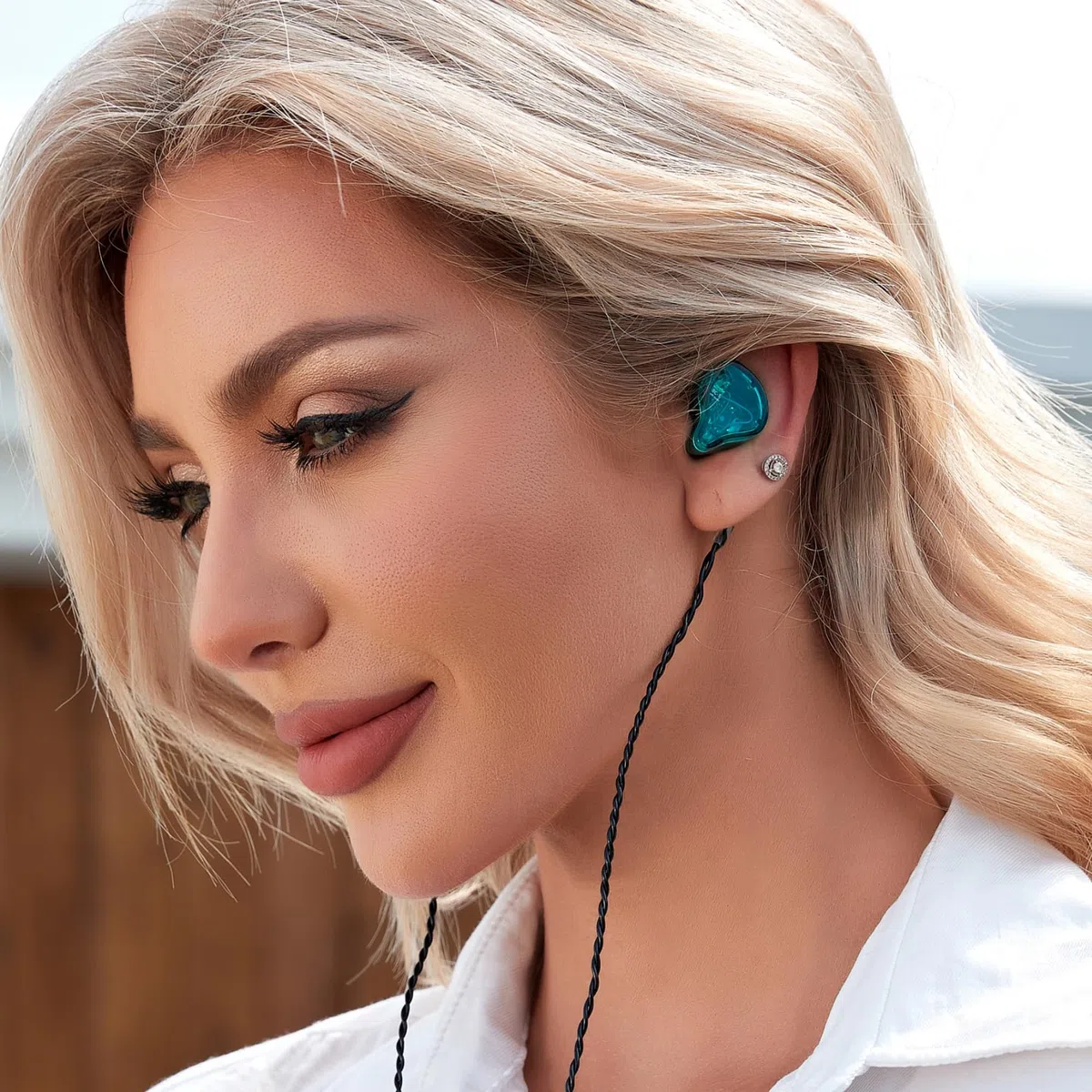 CCZ Melody Monitor In-Ear, cuffie in-ear cablate, cuffie senza microfono, IEM HiFi-Bass con 1DD 1BA, alette auricolari, cavo 4N OFC per musicisti, cantanti, batteristi, sul palco, studio