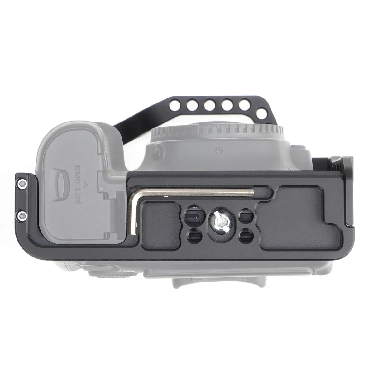 Hersmay - Gabbia per fotocamera EOS 90D, 80D, 70D, in alluminio, per fotocamere mirrorless Canon EOS 90D/80D/70D, con attacco a scarpa fredda, fori di posizionamento della maniglia, fori multipli per