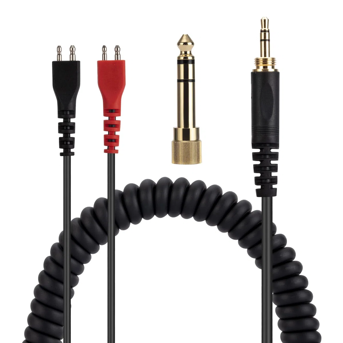 Alphatec HD25 25sp 560 540 480 430 414 250 Cavo audio di ricambio compatibile con cuffie Sennheiser da 3,5 mm (6,35 mm) a jack stereo da 2,5 mm, cavo a spirale, 1,5 m, nero
