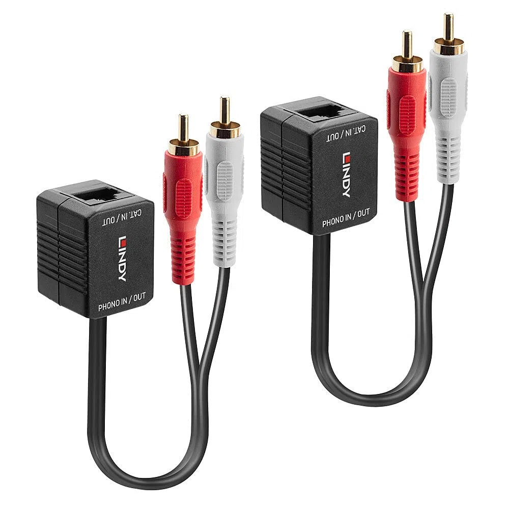 Lindy 70460 Extender Audio Stereo Cat.5/6 2X Rca, 100M