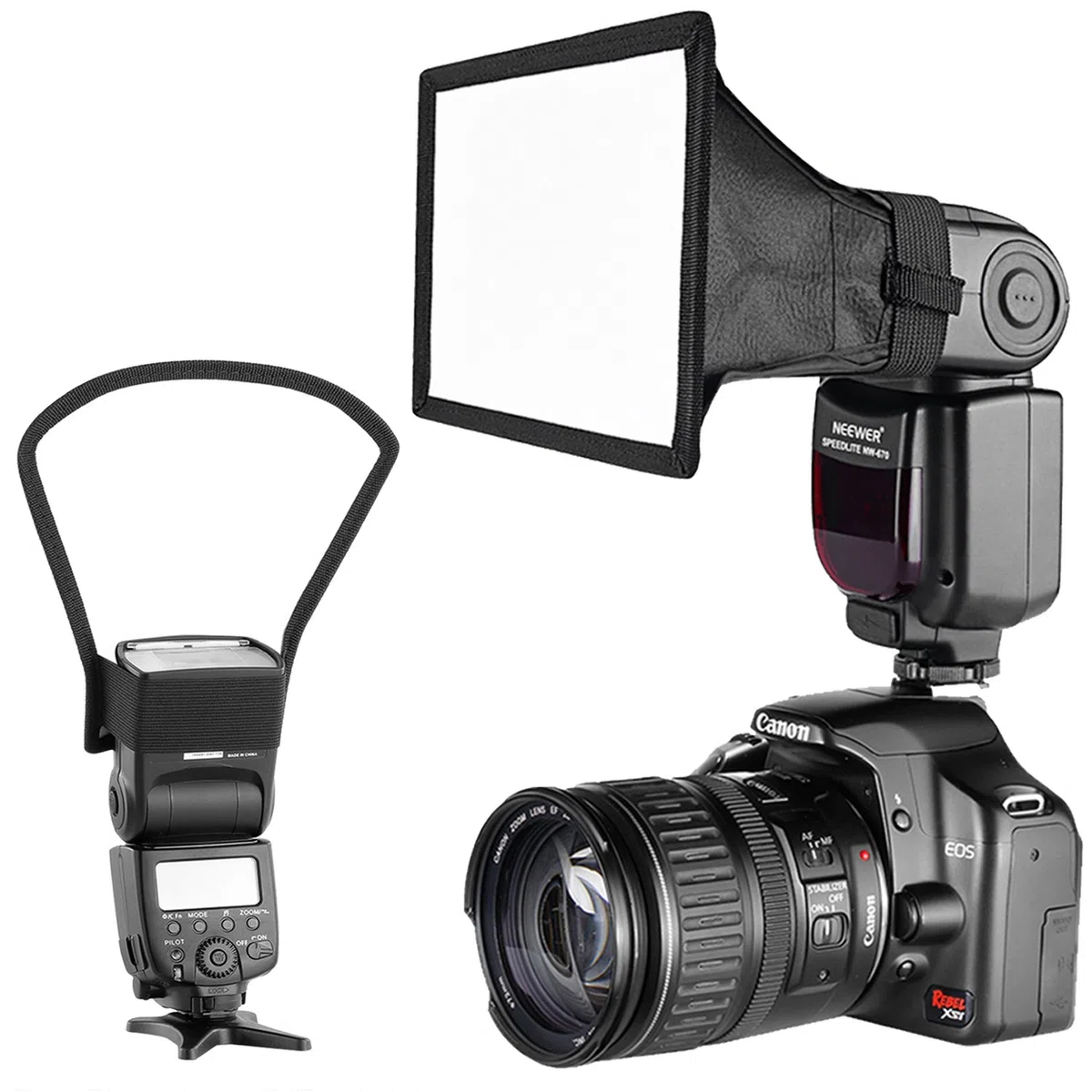 NEEWER Kit diffusore flash Speedlite Softbox e riflettore per Canon Nikon e altre fotocamere DSLR, flash TT560 TT850 TT860 NW561 NW670 VK750II