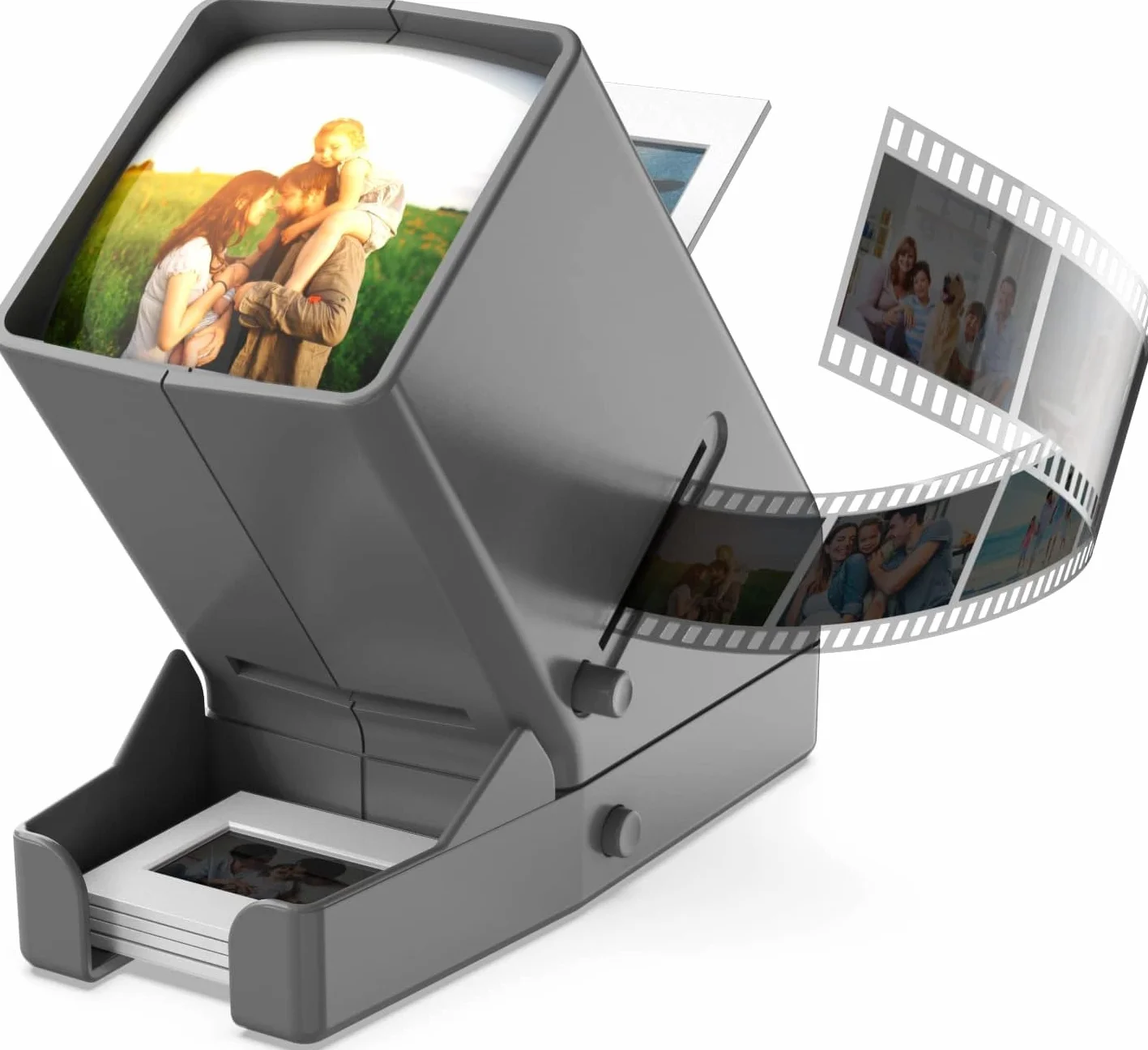 35 mm, ingrandimento 3x e visualizzazione da tavolo illuminata a LED e funzionamento a batteria, per diapositive da 35 mm e negativi del film positivo (batterie 4AA incluse)