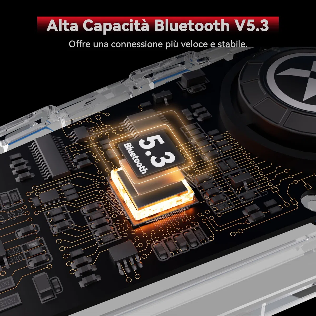 XGP X1 Auricolari Casco Moto Bluetooth V5.3, Cuffie Casco Moto Singola con Musica/ AI Vocale, Altoparlanti da 40mm, Impermeabilità IP67, 60h di Autonomia, Collega 2 Telefoni cellulari