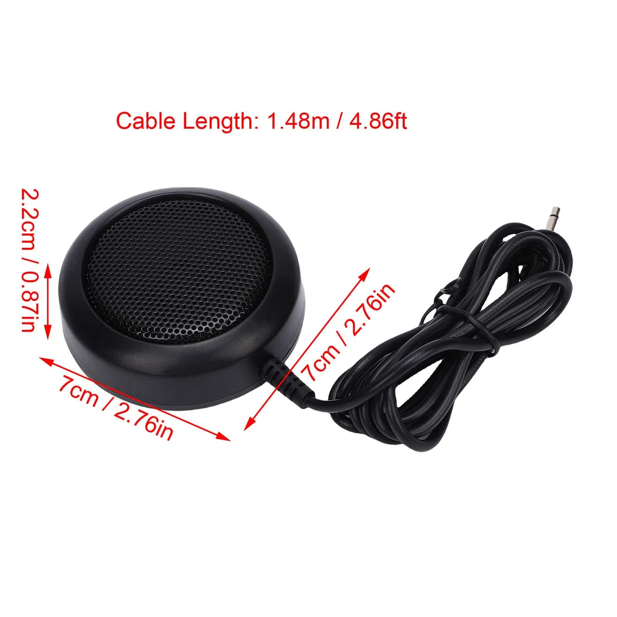 VBESTLIFE Altoparlante Radio CB Esterno Spina da 3,5 Mm Compatibile con Ricetrasmettitore Mobile, Altoparlante Radioamatore per Auto in ABS Compatto da 1 W con Base Adesiva