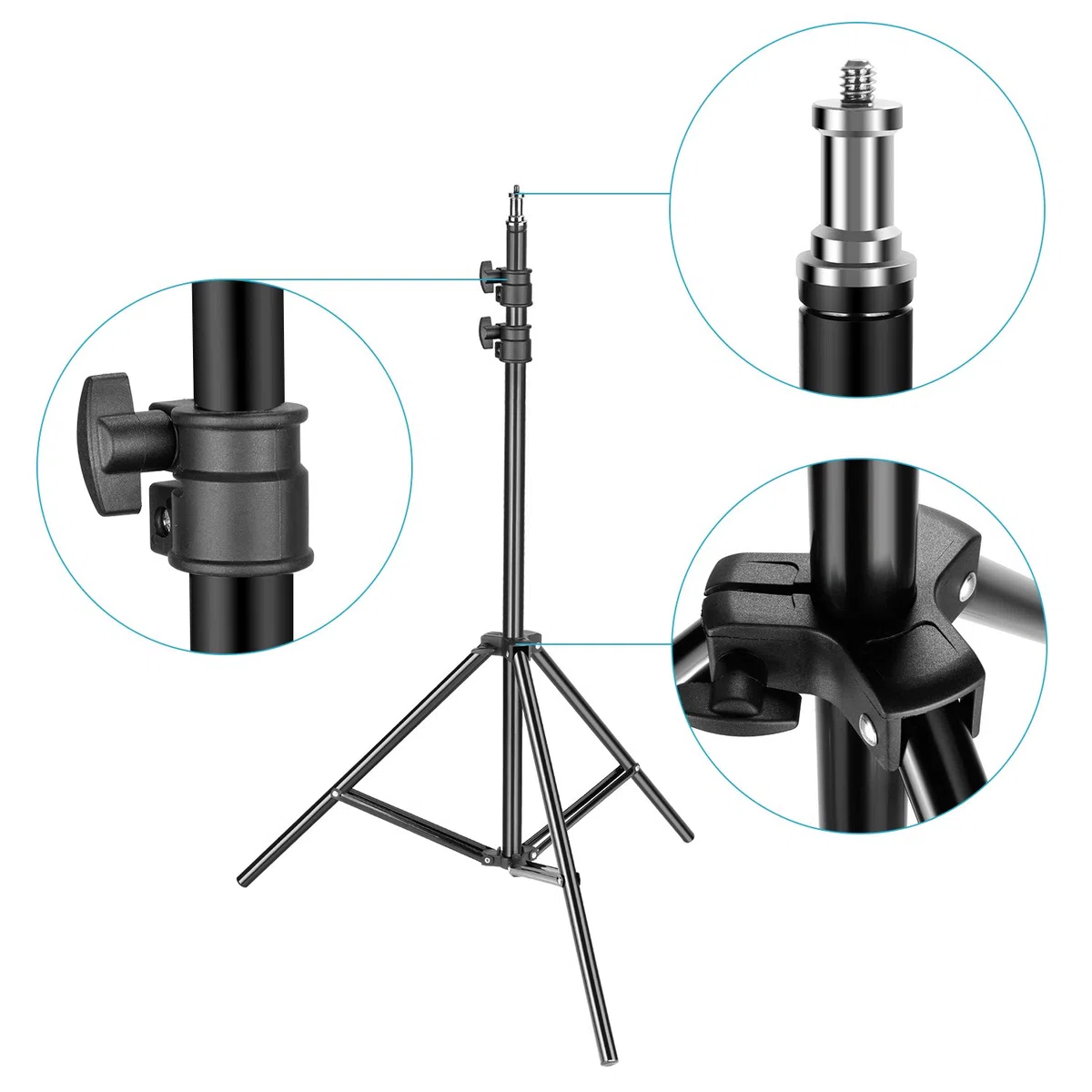 Neewer - Supporto per luce pesante, 92 – 200 cm, stabile treppiede regolabile per riflettori, softbox, luce, ombrelli con portata fino a 8 kg