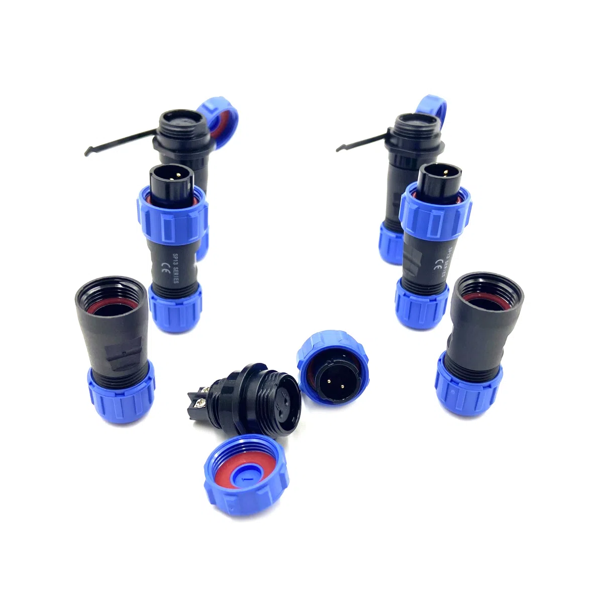 3 connettori per aeronautica SP13 2 poli, IP68 2 pin, spina aviazione senza saldatura, spina impermeabile per lampade esterne, 250 V 13 A (14 AWG cavo a vite crimpatura)