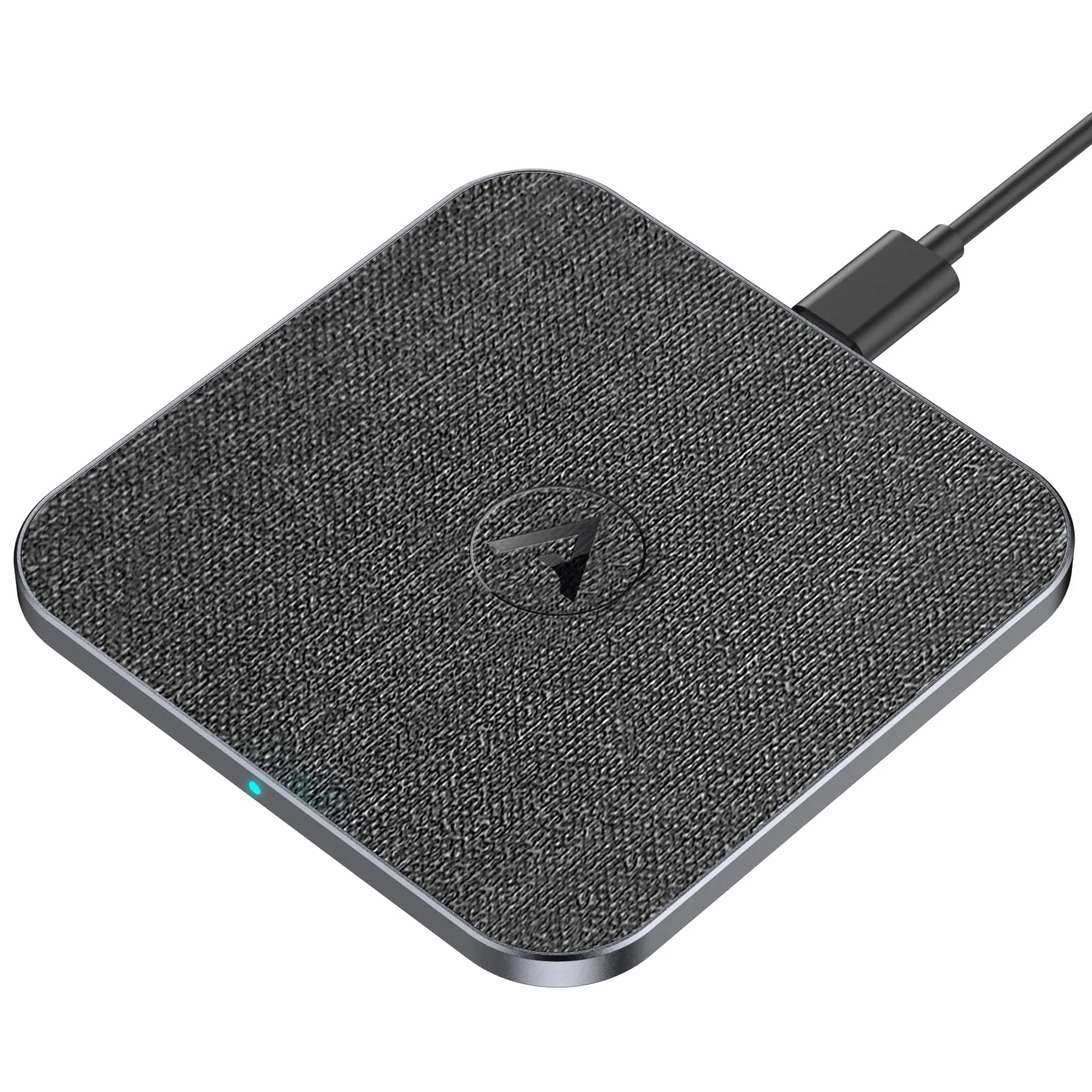AGPTEK 15W Caricatore Wireless Veloce Qi Rapida, Caricabatterie Wireless per iPhone 15/14/13/12/11/X/XS/8P, AirPods, Galaxy S24/23/S22, Pixel, Huawei, Xiaomi (Pelle Nera)