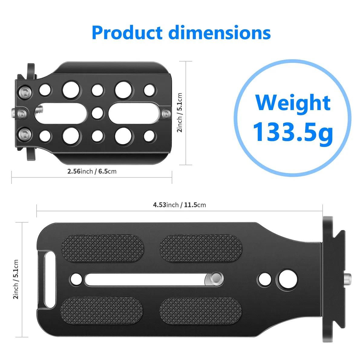 NEEWER Staffa a Forma di L Piastra QR Verticale Staffa Universale per Fotocamera DSLR con Base Arca a Vite 1/4" Compatibile con DJI Ronin Zhiyun Weebill Nikon Canon Sony Panasonic(Nera)