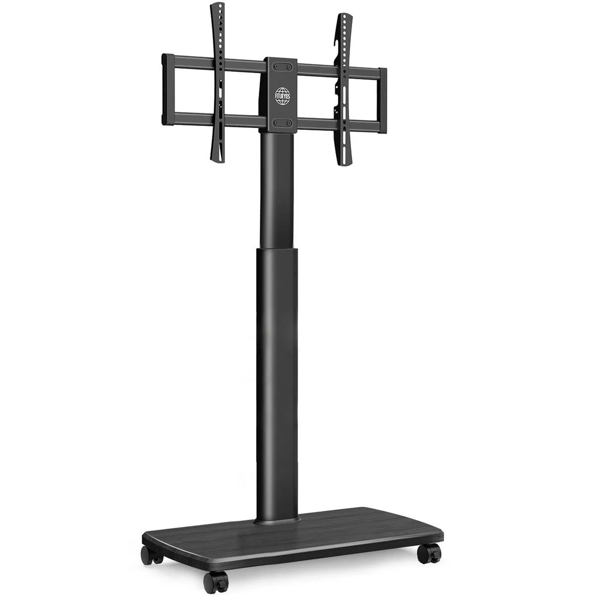 FITUEYES Supporto TV Da Pavimento Mobile Per TV 32–70 Pollici Fino A 40 KG, Altezza Regolabile E Girevole, Con Base In Legno, VESA Massimo 600×400, Ideale Per Appartamenti E Uffici