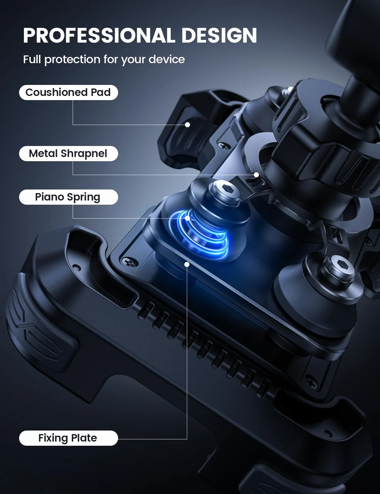 Lamicall Supporto Telefono Moto Antivibrazione Doppio Ammortizzatore 360° Rotazione Universale Manubrio Bicicletta per iPhone 17 16 15 14 13 Xiaomi 4.7-6.8"