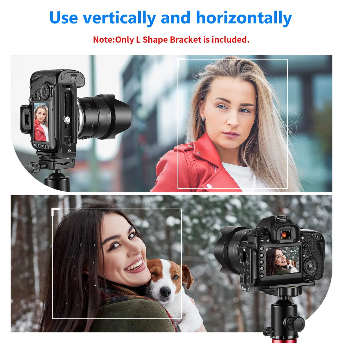 NEEWER Staffa a Forma di L Piastra QR Verticale Staffa Universale per Fotocamera DSLR con Base Arca a Vite 1/4" Compatibile con DJI Ronin Zhiyun Weebill Nikon Canon Sony Panasonic(Nera)