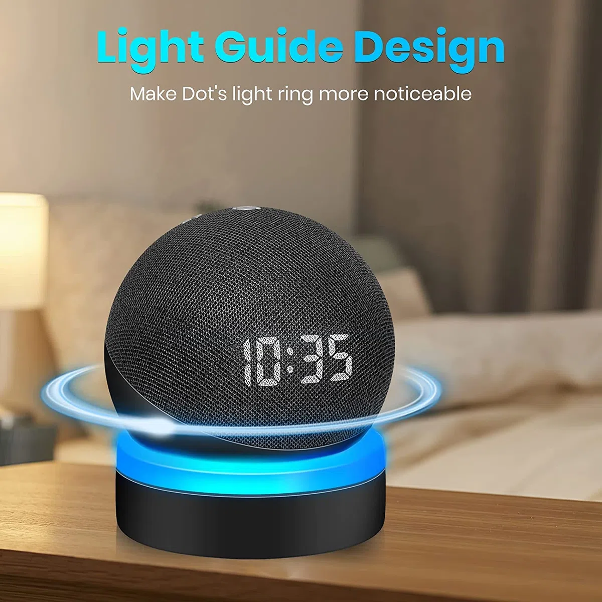 Supporto Luminescente per Amazon Echo Dot 4/5 - Stand da Scrivania con Gestione Cavi Integrata, Senza Viti, Rack per Altoparlante (Nero) WL808