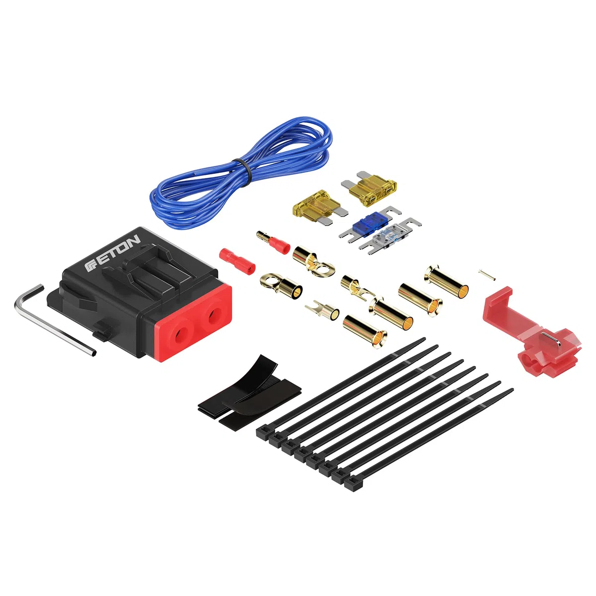 ETON PCC 20 - Set di cavi di collegamento di alimentazione di alta qualità, 20 mm², set per l'installazione di amplificatori auto e subwoofer attivi, kit cavi powerk con fusibili per amplificatori