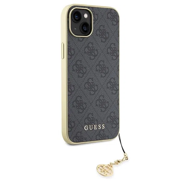 GUESS Custodia Guess GUHCP15MGF4GGR per iPhone 15 Plus 6.7" rigida grigia 4G Collezione Charms