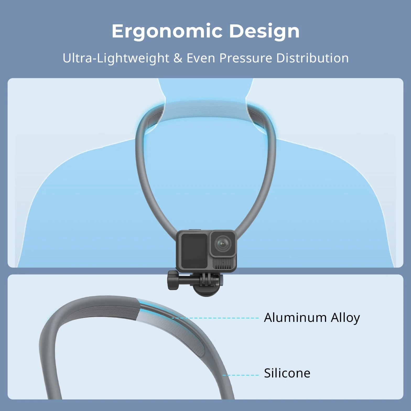 SMALLRIG Supporto magnetico per fotocamera action e telefoni, supporto per collo POV/Vlog per selfie GoPro 13/12, per DJI Action 5 Pro/4/3, per DJI Ace Pro 2, per iPhone, Samsung - 5128