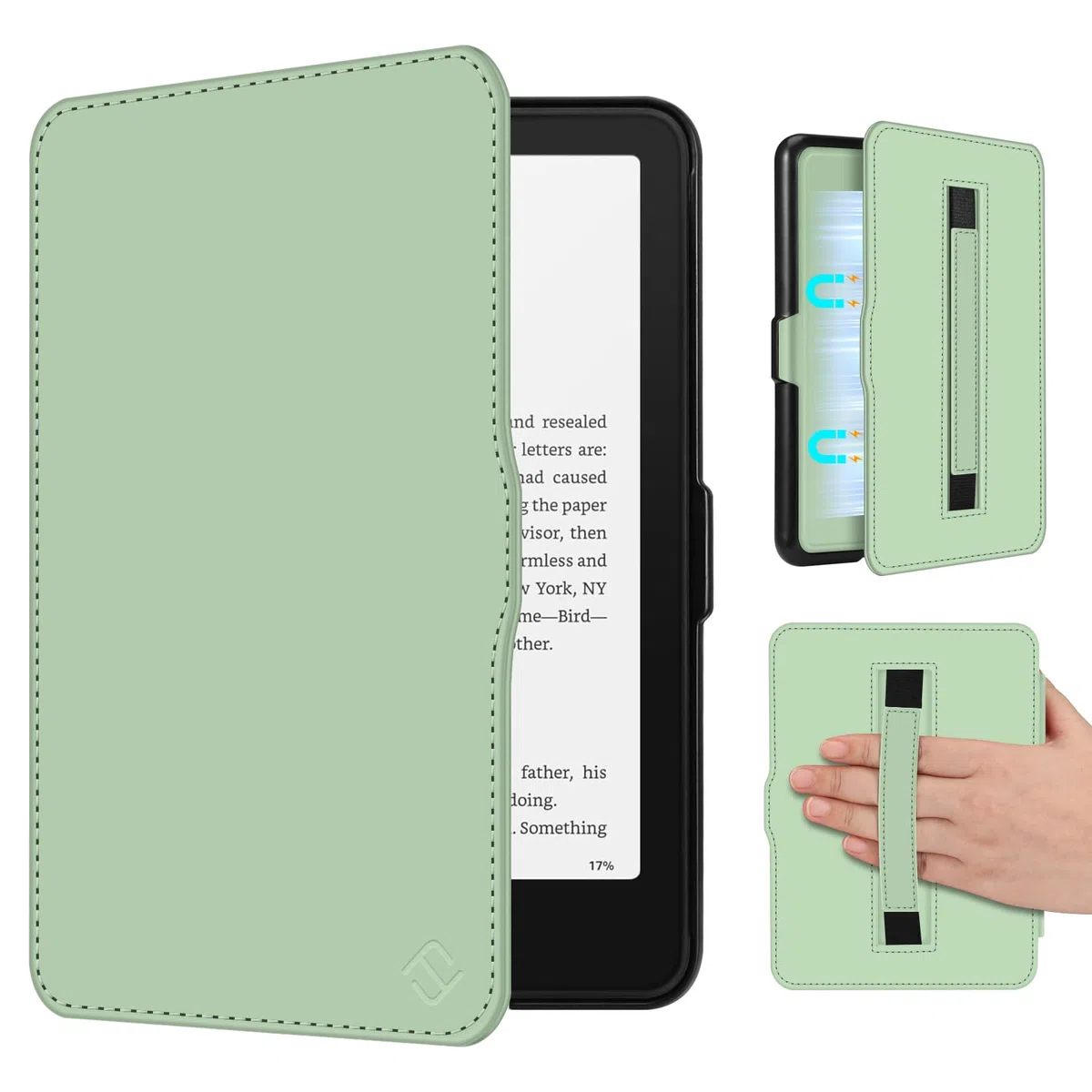 FINTIE Custodia per 7" Kindle Paperwhite (12ª Generazione, 2024) e Kindle Colorsoft (1ª Generazione, 2025/2024), Custodia Sottile e Leggera con Cinturino Auto Sveglia/Sonno, (Verde)