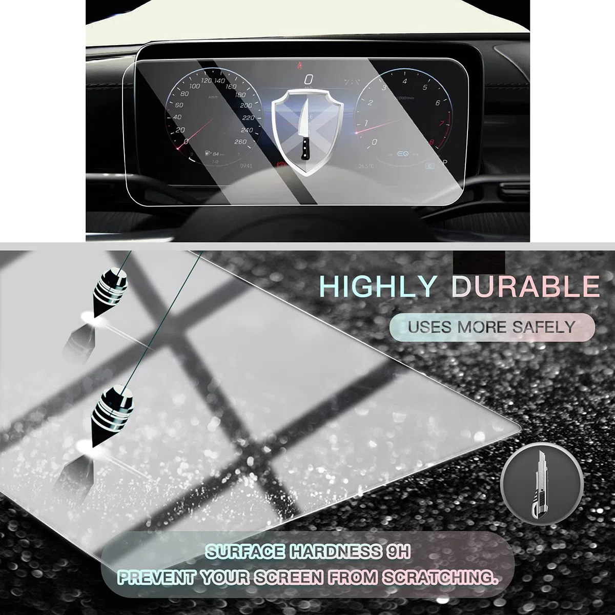 CDEFG Mercedes Classe C W206 2021-2023 2024 X253 Pellicola protettiva per navigatore auto vetro temperato 9H, antigraffio, 11,9 pollici, GPS pellicola protettiva per il navigatore Accessorio