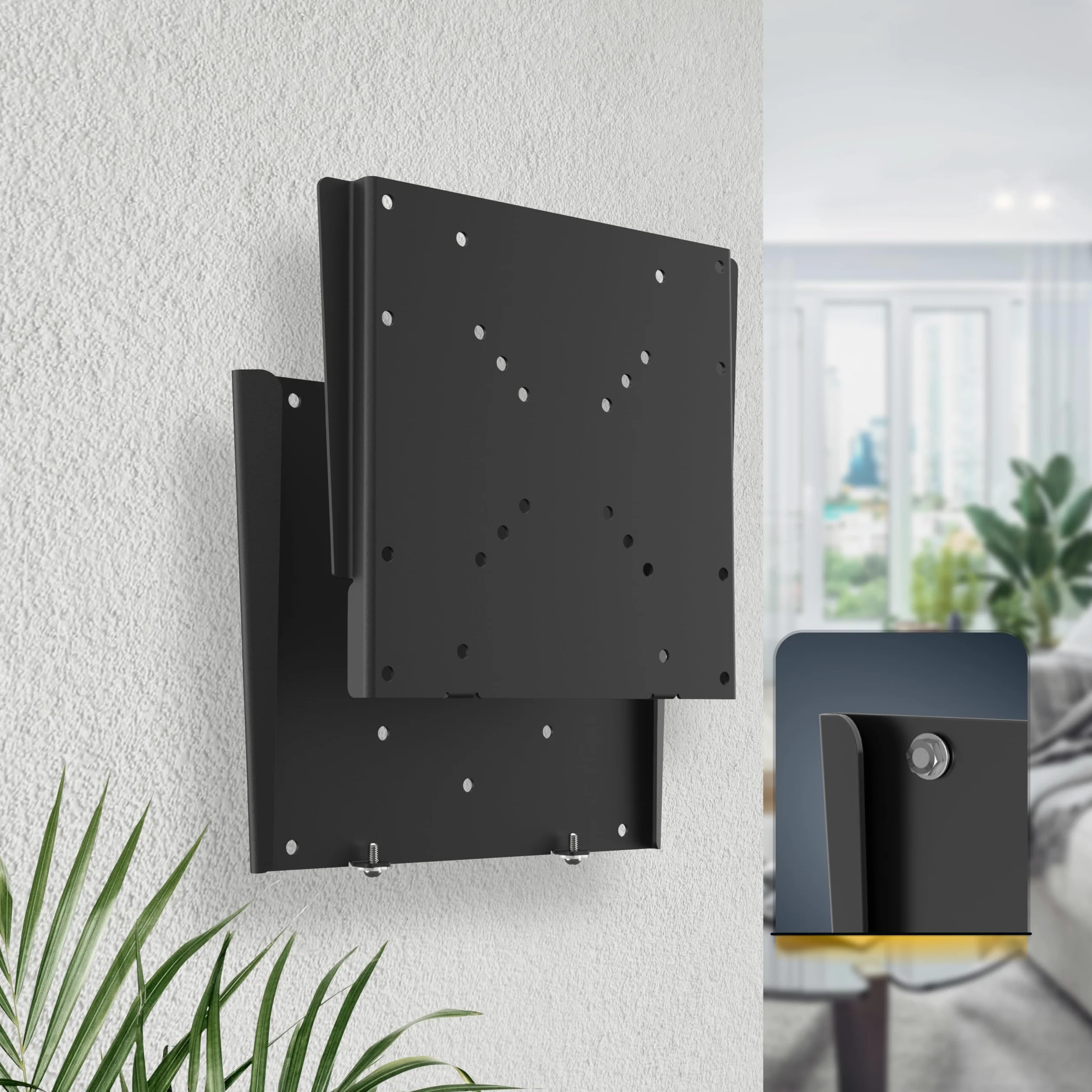 RICOO F0522 Supporto monitor da parete Staffa schermo 15-55 pollici per 15 32 55 pollici fisso slim fino a 30 kg max VESA 200x200